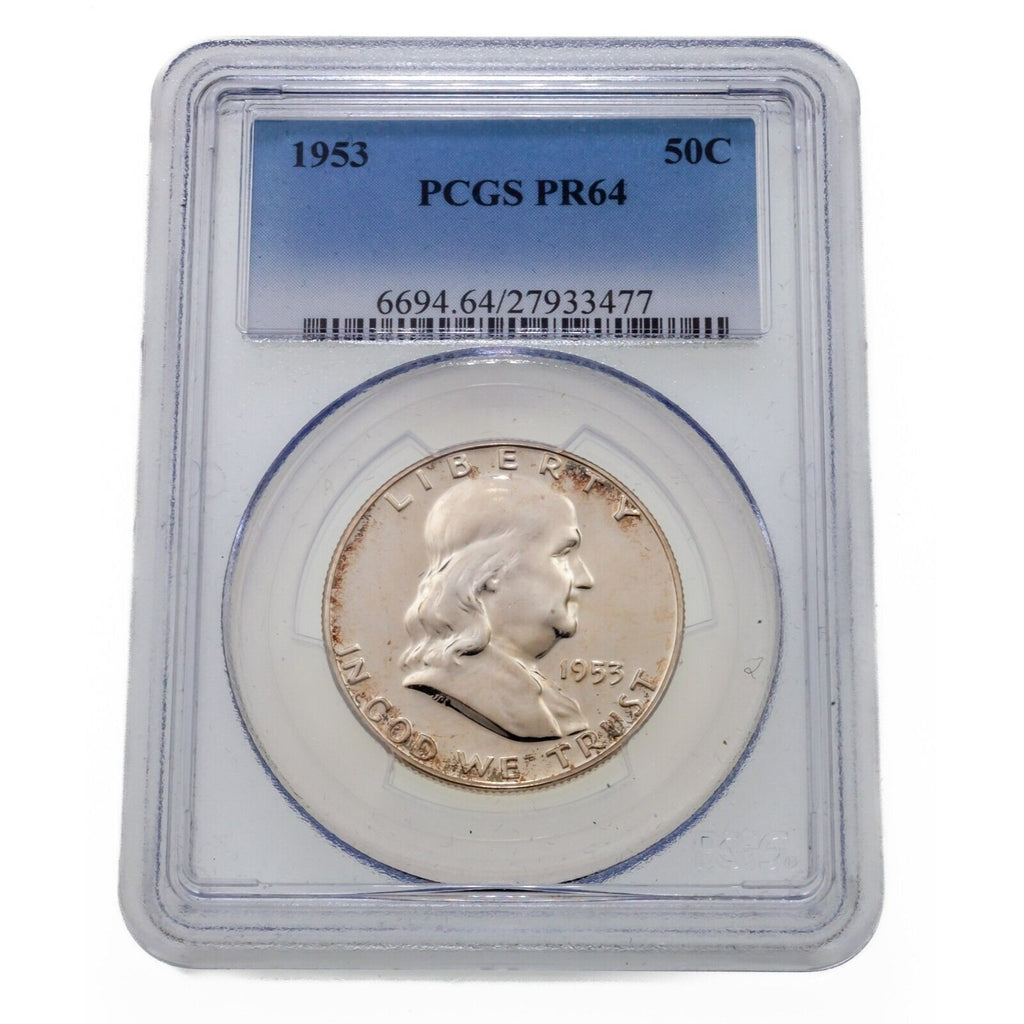 1953 50C Franklin Half Dollar Proof Graded by PCGS as PR64