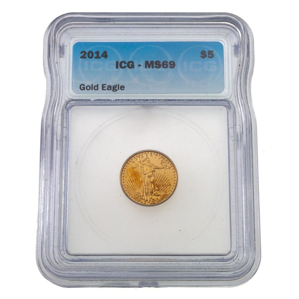 2014 G$5 1/10 Oz. Gold American Eagle Graded by ICG as MS-69