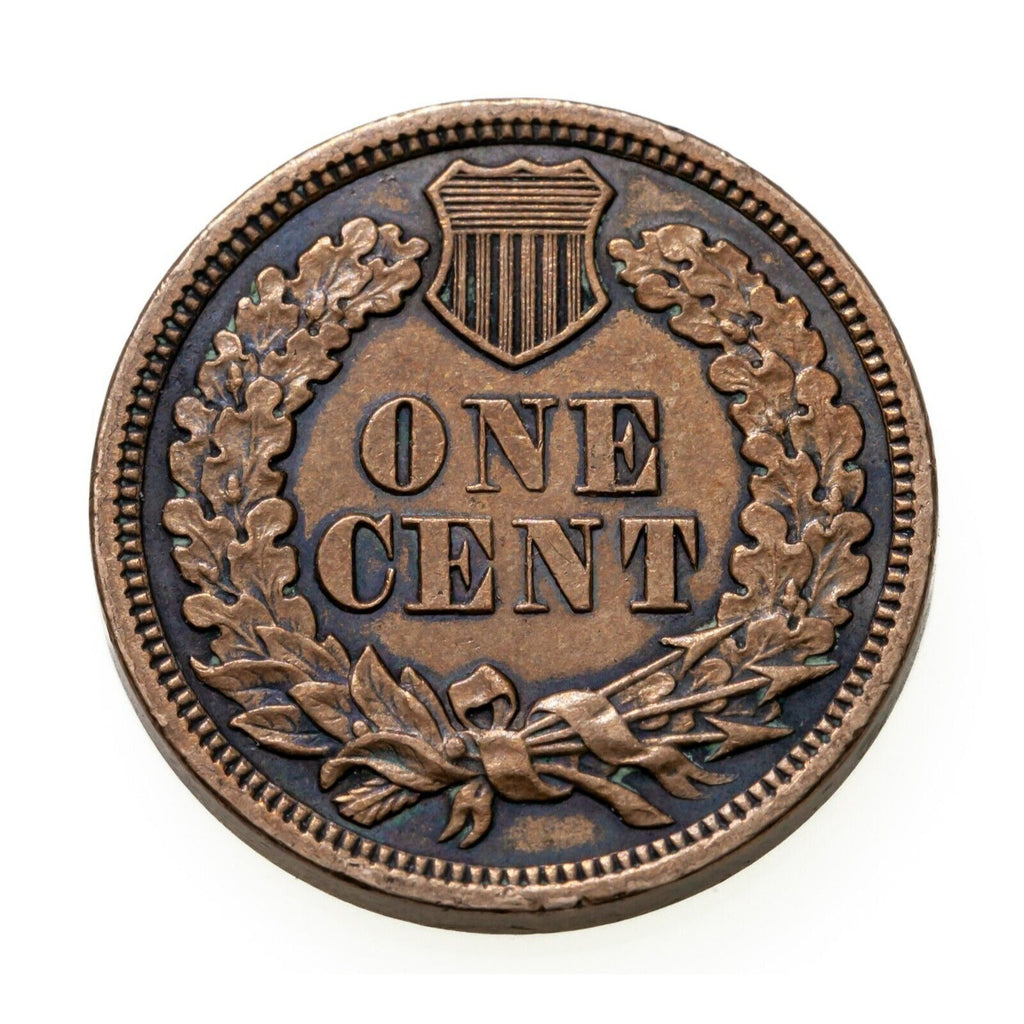 1862 1C Indian Cent in Extra Fine XF Condition Brown Color, Full Beads