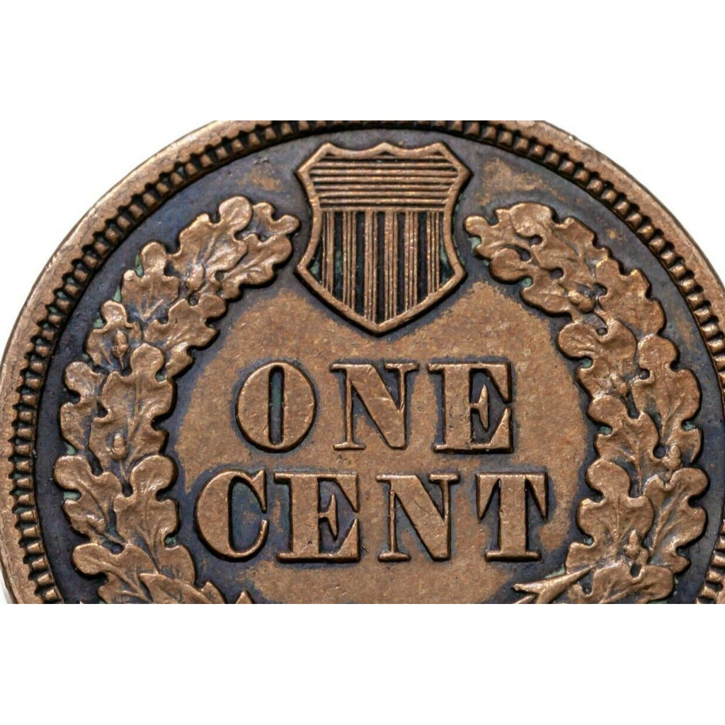 1862 1C Indian Cent in Extra Fine XF Condition Brown Color, Full Beads