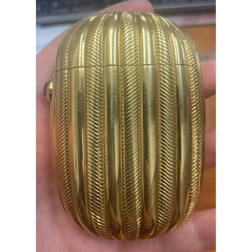 Bulgari 18k Yellow Gold Miniaudiere Clutch Case with Red Gem Cabochon