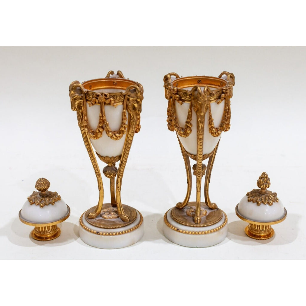 Louis XIV Style Marble and Ormolu Votive Cassolettes Votives Gorgeous!