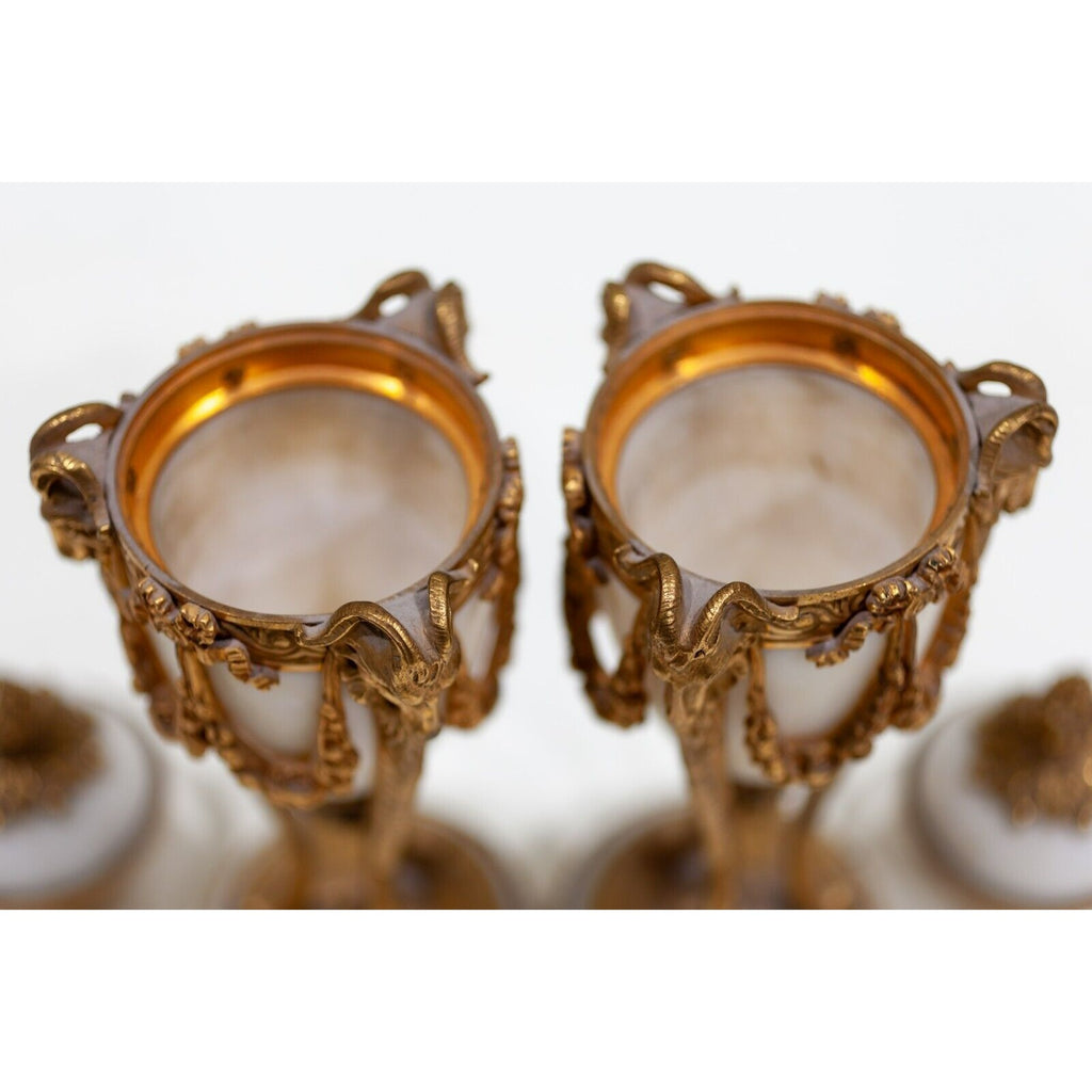 Louis XIV Style Marble and Ormolu Votive Cassolettes Votives Gorgeous!