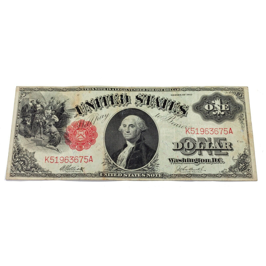 Series of 1917 $1 United States Note Very Fine VF Condition Fr #37