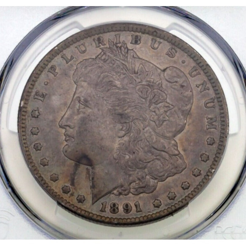 1891-CC $1 Silver Morgan Dollar Graded by PCGS as AU50