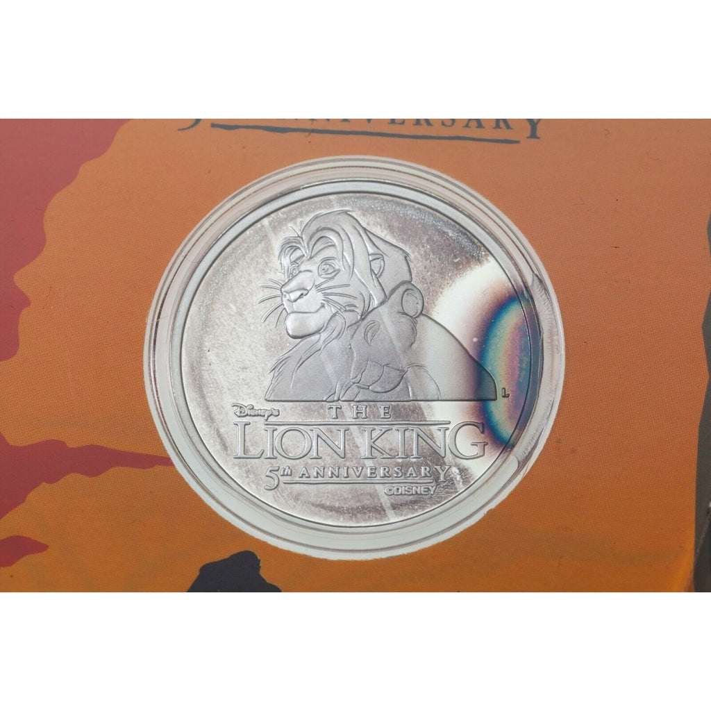 The Lion King 5th Anniversary by Disney 1 Oz. Silver Round w/ Case LE# 0026/1200