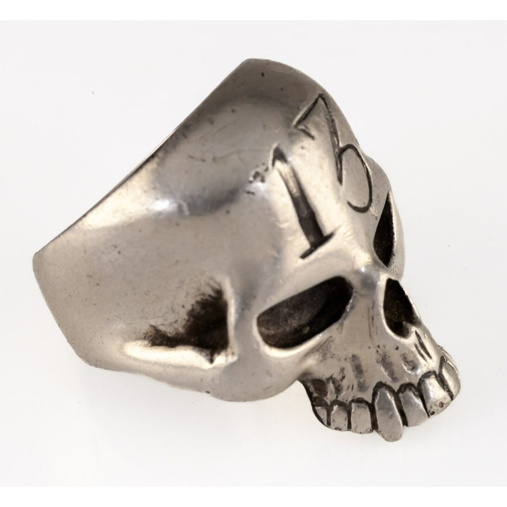 The Great Frog Sterling Silver Skull Biker Ring Size 9 "13"