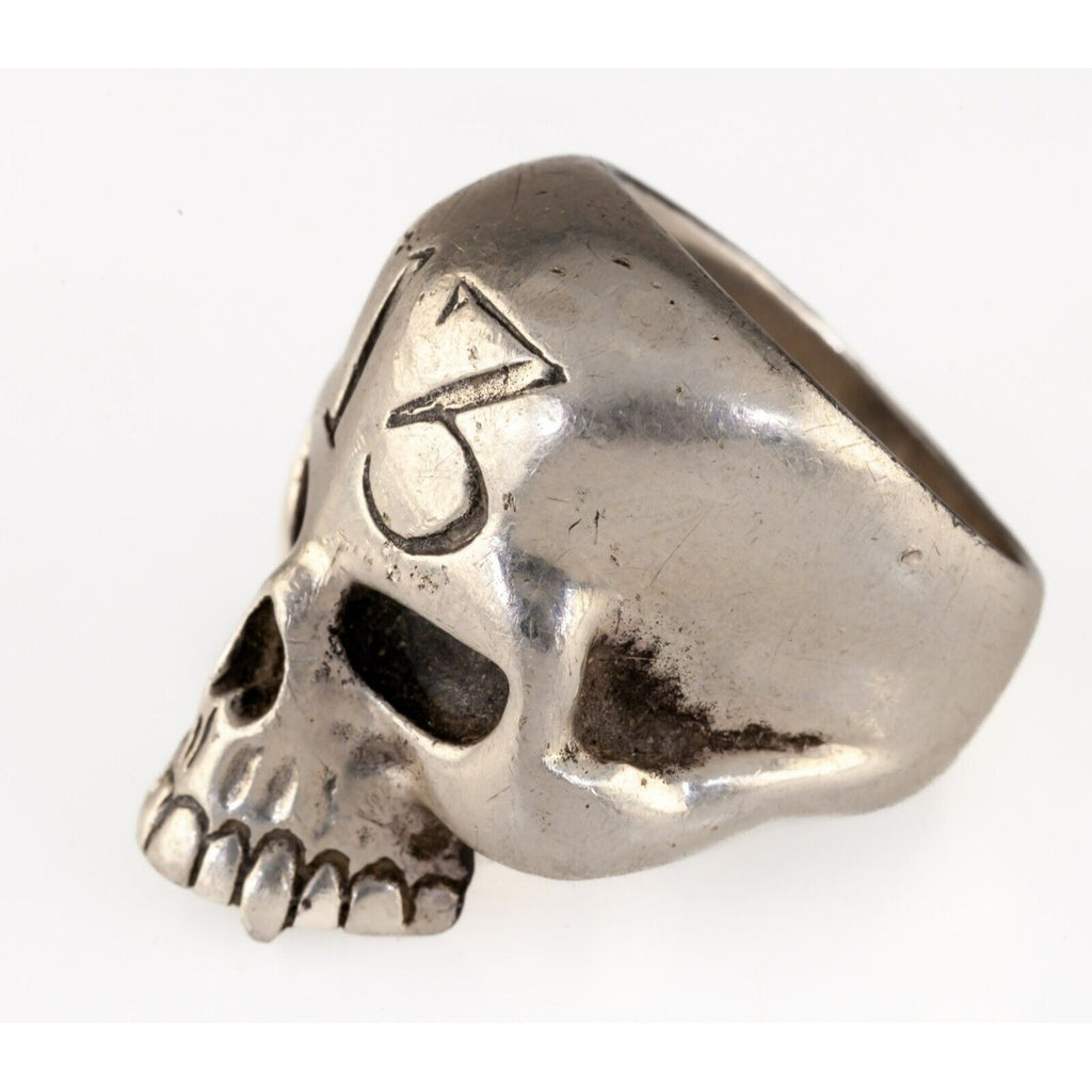 The Great Frog Sterling Silver Skull Biker Ring Size 9 "13"