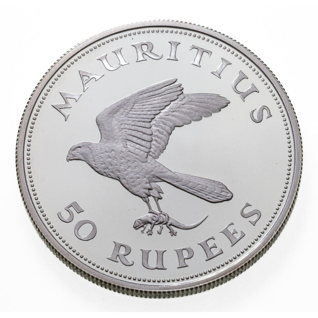 1975 Mauritius 25 & 50 Rupees Proof Silver Coin Lot, KM 40a & 41a