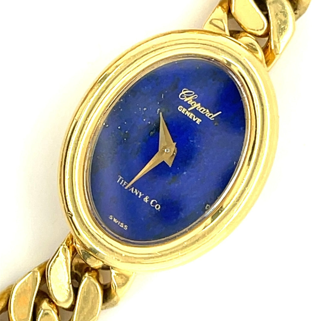 Chopard for Tiffany & Co. 18k Yellow Gold Manual Watch with Lapis Lazuli Dial