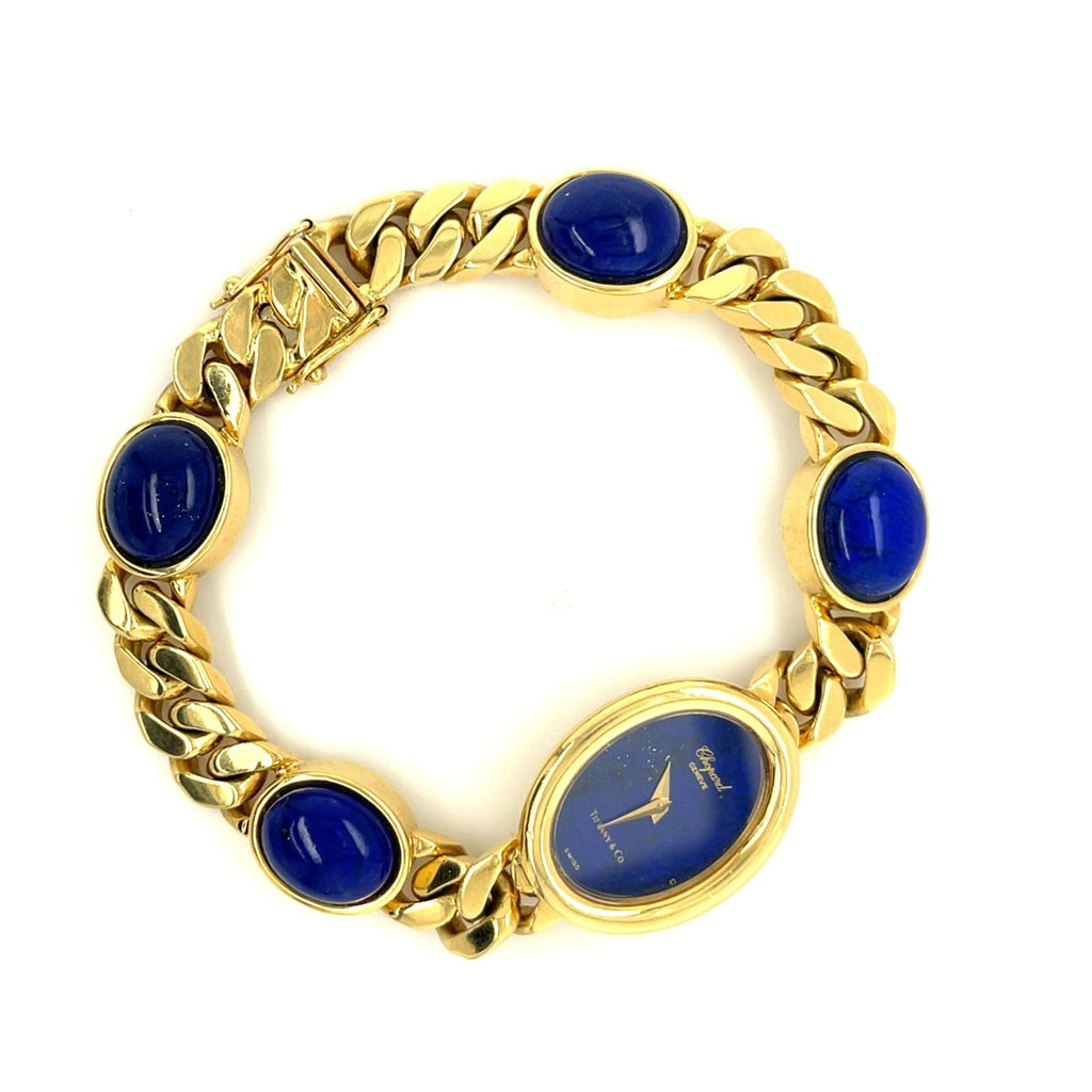 Chopard for Tiffany & Co. 18k Yellow Gold Manual Watch with Lapis Lazuli Dial