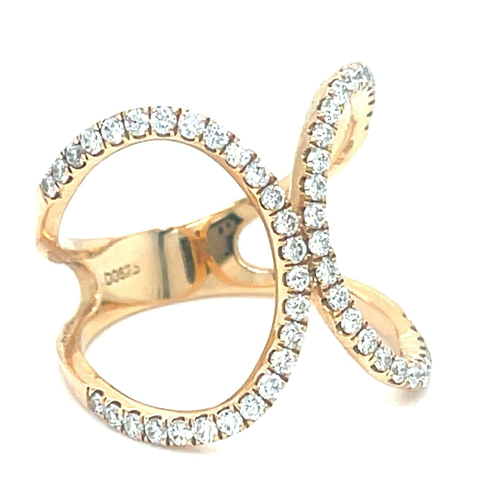 18k Rose Gold Openwork Diamond Ring Size 7