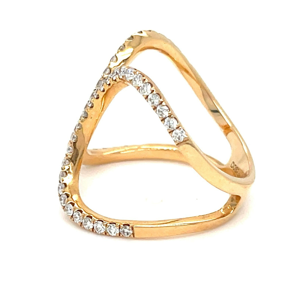 18k Rose Gold Openwork Diamond Ring Size 7
