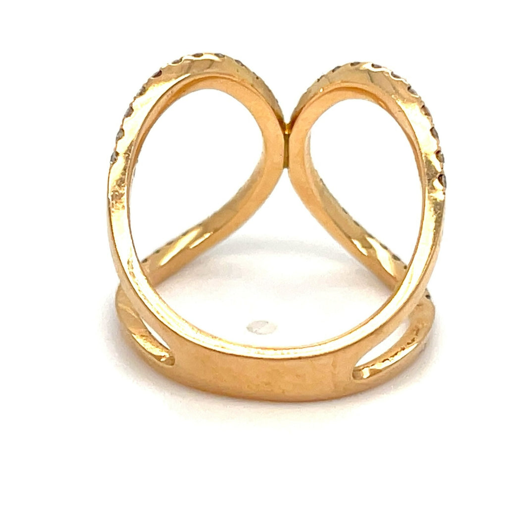 18k Rose Gold Openwork Diamond Ring Size 7
