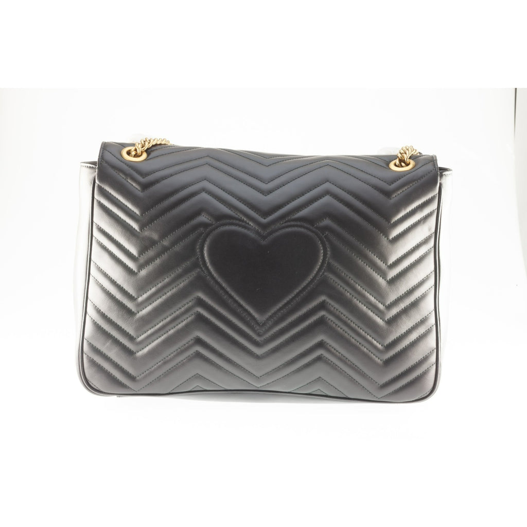 Gucci Large GG Marmont Matelasse Black Leather Shoulder Bag Box Dustbag