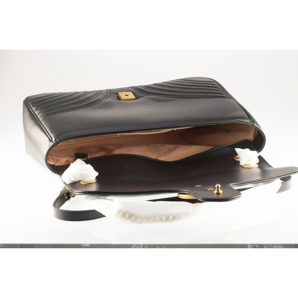 Gucci Large GG Marmont Matelasse Black Leather Shoulder Bag Box Dustbag