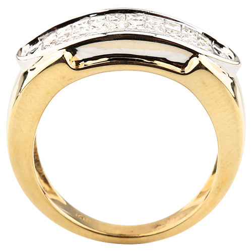 14k Yellow Gold Diamond Plaque Ring TDW = 2.50 Ct Size 7