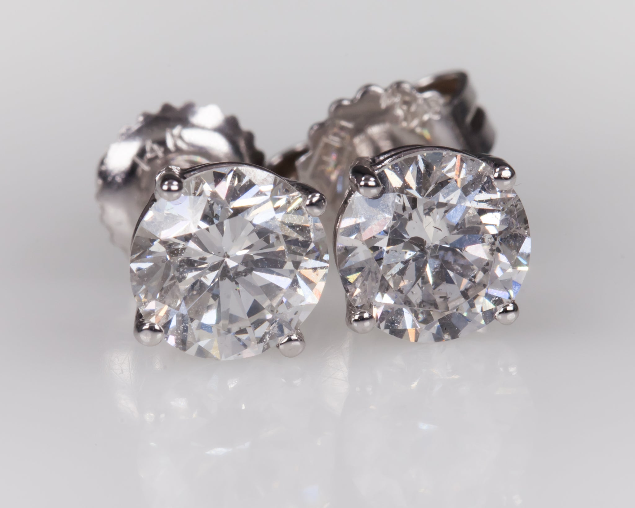 Gorgeous 2.25 Ct Round Diamond Stud Earrings in 14k White Gorgeous 2.25 Ct Round Diamond Stud Earrings in 14k White
