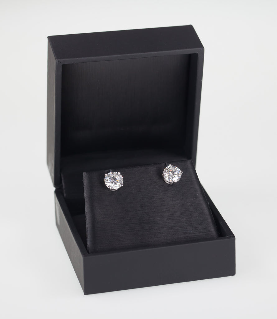 Gorgeous 2.25 Ct Round Diamond Stud Earrings in 14k White Gold H Color SI3