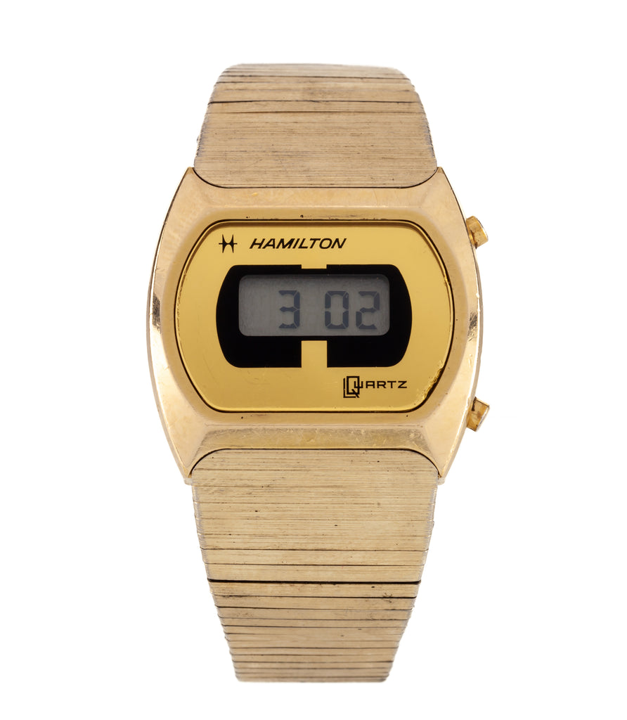 Vintage Hamilton Quartz LCD Watch 14K Electroplated 880002-4
