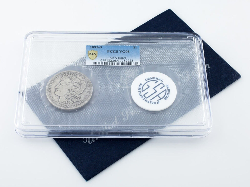 1895-S $1 Silver Morgan Dollar GSA Softpack Graded by PCGS as VG08 w/ Pouch