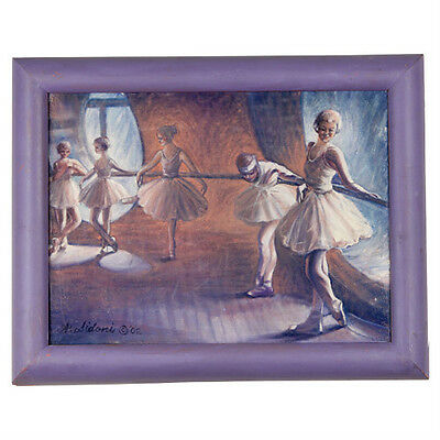 "Ballet Evening Class" By Anthony Sidoni 2002 Signed Oil on Canvas 15"x19"