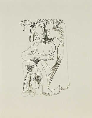 "Le Gout du Bonheur-4.5.64.I" By Pablo Picasso Lithograph 12 3/4"x10"