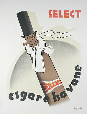 "Cigare Havane" By D Dujardin French Lithograph Poster on Paper 32 1/2"x26"