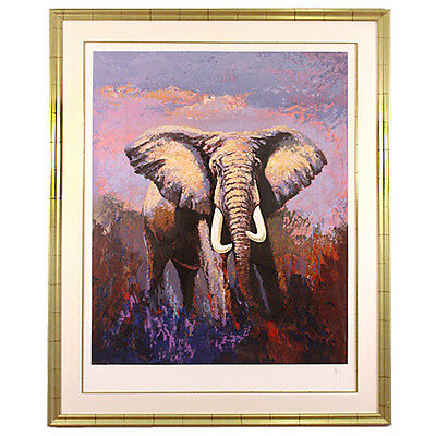 "Lone Tusker" by Mark King Serigraph on Paper Artist's Proof 10/75 w/ CoA Great!