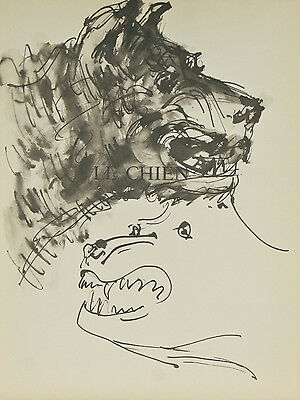 "Le Chien" By Pablo Picasso Lithograph from Buffon Book 14 3/4"x11"