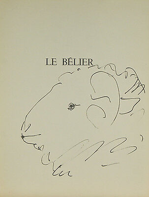 "Le Belier" By Pablo Picasso Lithograph from Buffon Book 14 3/4"x11"
