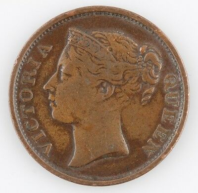 1845 STRAITS SETTLEMENTS 1/2 CENT VERY FINE COIN