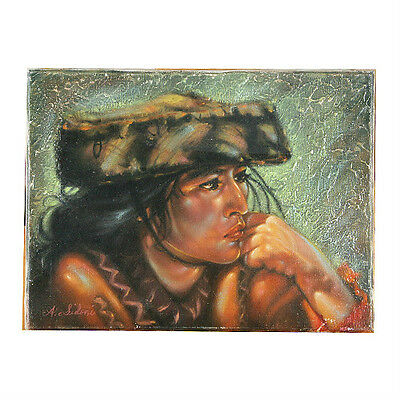 "Andian Indian Woman" By Anthony Sidoni Signed Oil on Canvas 9"x12"