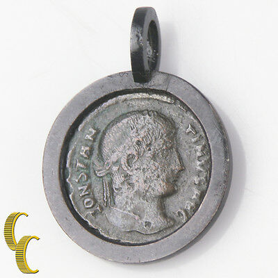 ANCIENT ROMAN COIN IN SILVER ANTIQUED BEZEL PENDANT 3.9 grams