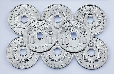 1954 Greece 10 Lepta Coin Lot (8 coins) All in BU Condition! KM# 78