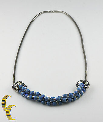 Giles & Brother Garland Necklace Royal Turquoise & Antique Silver MSRP $330