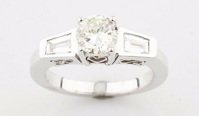 1.41 Carat Light Fancy Yellow Diamond 14k White Gold Engagement Ring Size 6.25
