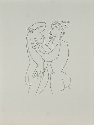 "Le Gout du Bonheur-8.10.64.X" By Pablo Picasso Lithograph 12 3/4"x10"