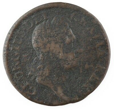 1723 1/2 Penny $.005 Hibernia Brown Color, Fine Condition, Some Porosity