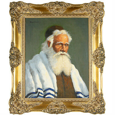 "Shalom" By Fred Stueckmann 1963 Signed Oil Painting Framed 26"x22 1/2"