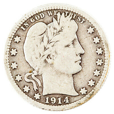 1914-S 25C $.25 BARBER QUARTER, VERY GOOD CONDITION, BEAUTIFUL COIN!