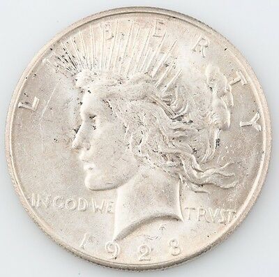 1928-S $1 Peace Dollar, Choice BU, Terrific Eye Appeal, Full Mint Luster