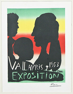 "Exposition Vallauris 1953" by Picasso Signed Lithograph 10"x7"