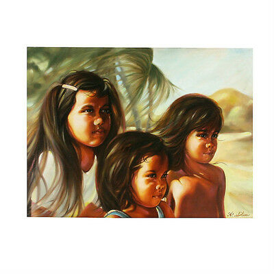 "Children of Hawaii" By Anthony Sidoni Signed Oil Painting 18"x24"