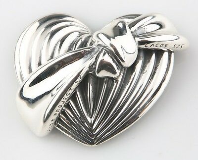 Lagos Caviar Sterling Silver AIDS Project Heart Ribbon Brooch 1992