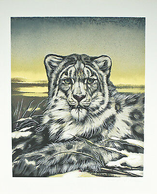 "Chinese Snow Leopard" by Martin G. Katon Signed Trial Proof TP Lithograph 29x24