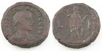 238-239 Roman Egypt Billon Tetradrachm Coin aVF Gordian III Eirene Pax D-4719