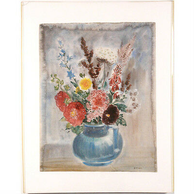"Floral Bouquet" by Bernard Klonis Signed Watercolor in Clear Frame 28"x22"