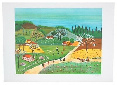"PRIMITIVE II" BY A. LADAGNINE SIGNED LITHOGRAPH HC OF 50 21 X 29.5  W/ CoA