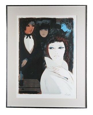 "Night Life" Limited Edition 78/200 Lithograph by Charles Levier, Framed 29x23"